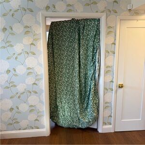 Green Floral King Fitted Sheet